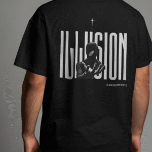 ILLUSION Oversized Unisex Graphic T-Shirt – Black by Slackroid