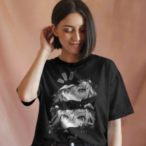 Slackroid Anime Eyes Unisex T-Shirt – Black